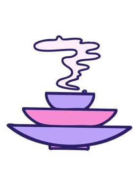 Bir yığın Japon yemek kasesinin titreşimli hareketi.