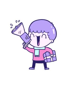 Pikselleştirme efekti megafonlu çizgi film adamının şimdiki hali