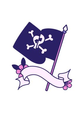 Geleneksel dövmeyi korsan bayrağıyla salla ve durdur