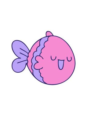 Dikkat çekici çizgi film balığı animasyonu.