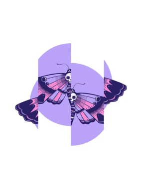 Ölü bir baş güvenin ikonik dövme şeklindeki görüntüsü bölünmüş hareket animasyonu