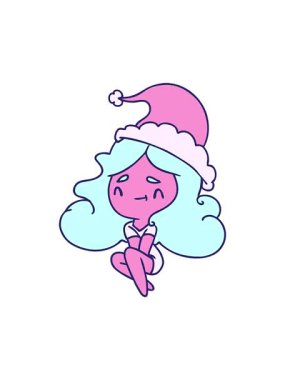 Kamwai kızının Noel karikatürünün dönen hareket animasyonu