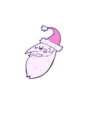 Kalk ve karikatür noel baba yüzünün animasyonunu yap.