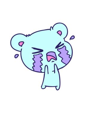 Güzel ağlayan bir ayının serbest piyasa çiziminin basınçlı animasyonu