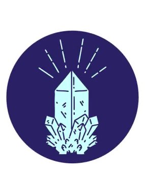 Dövme stili kuvars kristalinin titrek hareketli animasyonu