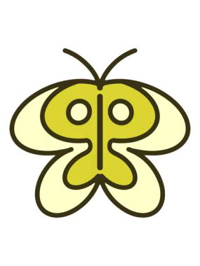 Basit, cesur bir kelebeğin renk animasyonu