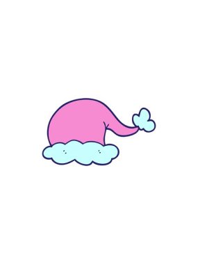 Çizgi film karikatürü Noel Baba şapkasının satış animasyonu.