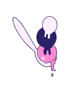 Çizgi film dondurma kepçesinin ışıltı etkisi