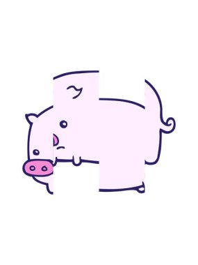 Karalanmış domuzun bölünmüş hareketi.