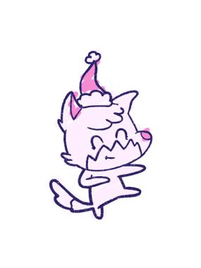 Festive Fox Tebeşir Çiziminin hareketli animasyonu