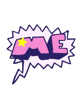 Parıldayan yıldızlar serbest konuşma baloncuğu ME sembolünün animasyonunu etkiler