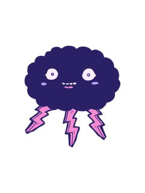 Mutlu çizgi film yağmur bulutunun hareketli animasyonu