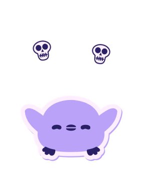 şirin yavru kuş çıkartmasının kafatası animasyonu.