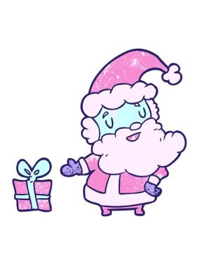 Şimdiki Noel Baba çizgi filminin basınçlı animasyonu