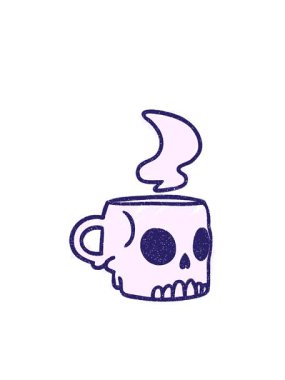 Skull Kupa Tebeşir Çiziminin yanıp sönen radyal çizgileri