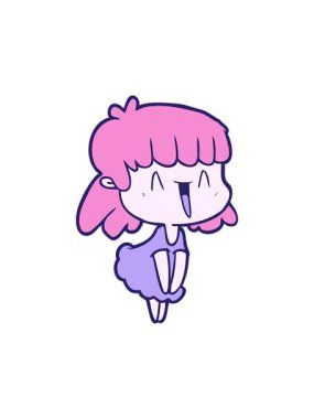 neon renkli bir kadının çizgi film tasarımının hareketli animasyonu