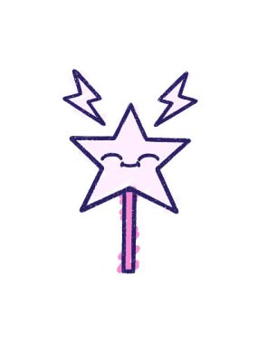 Sihirli değnek çiziminin titreşimli hareketi