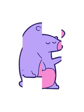 Kawaii Ayı çizgi filminin bölünmüş hareket animasyonu