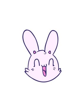 Çizgi film çizgi filminin canlandırma efekti. Mutlu tavşan surat.