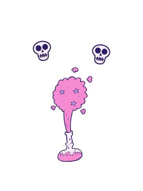 spinning skulls animation of cartoon potion