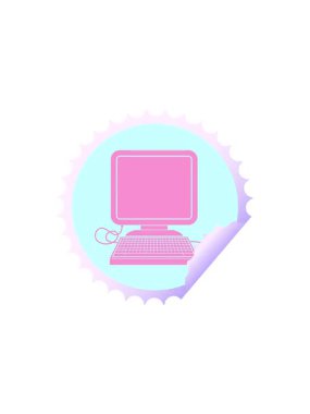 Fare ve ekran dairesel soyma etiketli bilgisayarın gösterişli satış animasyonu