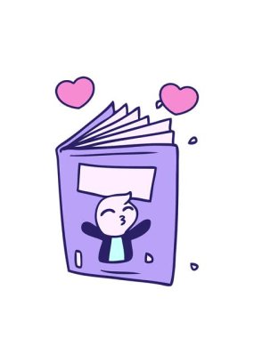 dönen kalpler el çizimi bir derginin karalamalarının animasyonu