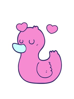 dönen kalp çizgi film ördeğinin animasyonu