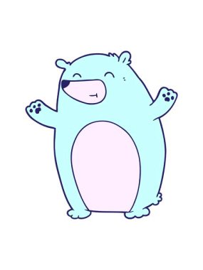 Mutlu kutup ayısı karakterinin dönen hareketi