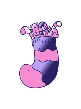 Titreşimli hareketler Noel çoraplı karikatür karalamalarının animasyonu