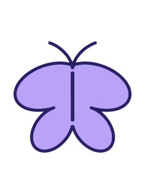 Kelebeğin basit cesur çiziminin dönen hareket animasyonu