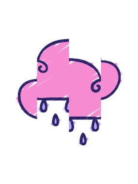 Bulut Tebeşiri Resim Çiziminin bölünmüş hareket canlandırması