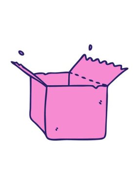 el çizilmiş tuhaf çizgi filmin canlandırma efekti açık kutucuğu