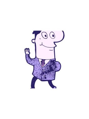 Çizgi film işadamının işe yürüyüşünün flaş animasyonu.