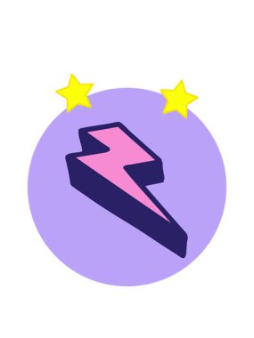 dönen yıldızlar şimşek dizaynının animasyonu