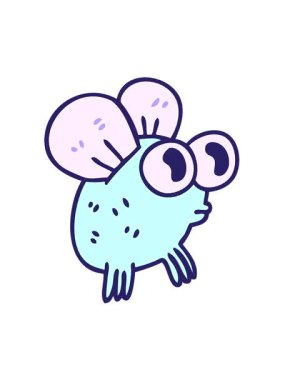 Garip çizgi film sineğinin hareketli animasyonunu oynat