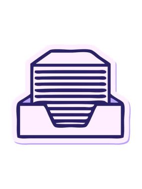 Şirin bir ofis kağıdı yığınının çıkartmasını salla ve duraklat