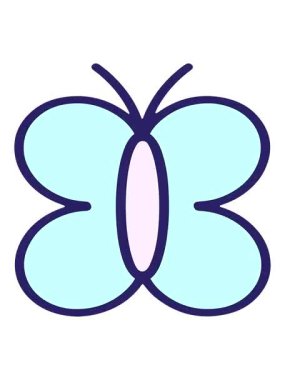 Basit, cesur resimli kelebeğin titreyen hareketli animasyonu