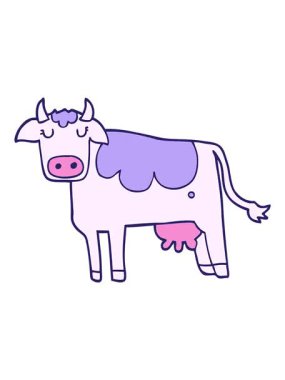 Karikatür inek tasarımının titreyen hareketi