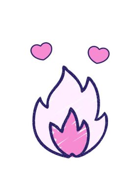 dönen kalp animasyonu Alevli Chalky Çizimi