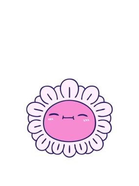 Garip karikatür çiçek tasarımının animasyonunu genişletiyorum.