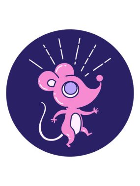 Dövme biçimindeki fare karakterinin canlandırmasını salla ve duraklat