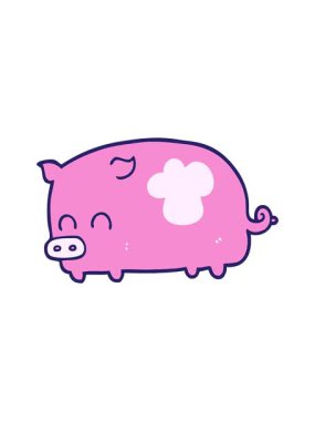 Tatlı çizgi film domuzu hareketli animasyonu