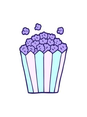 Bir çizgi filmin çizgi film karalaması patlamış mısırın efekti