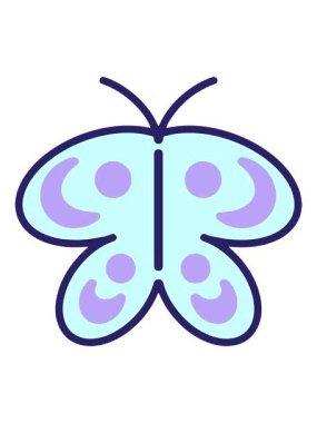 basit ama sevimli kelebek çiziminin hareketli animasyonu