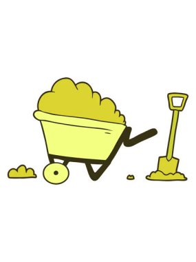 Çizgi film el arabasının renk animasyonu değişiyor