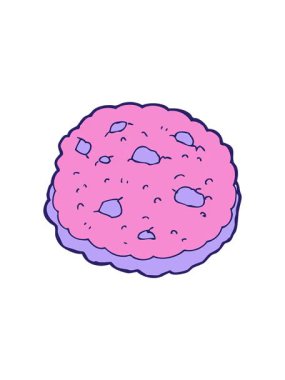 Çikolata parçalı kurabiye çizgi filminin radyoaktif parlak animasyonu