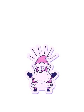 Dövme stili Noel Baba Noel Baba karakterinin canlandırmasını yükle ve süzül.