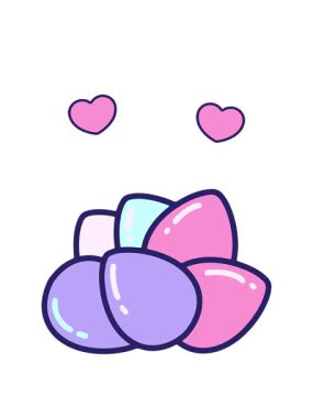 Tatlı paskalya yumurtalarının hareketli kalp animasyonu