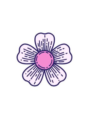 Dövme stili dekoratif çiçeğin canlandırmasının ayrıştırıcı etkisi