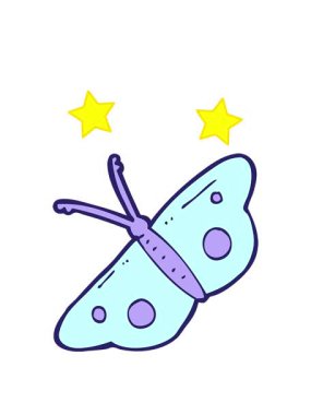 dönen yıldızlar çizgi film kelebek sembolünün animasyonu